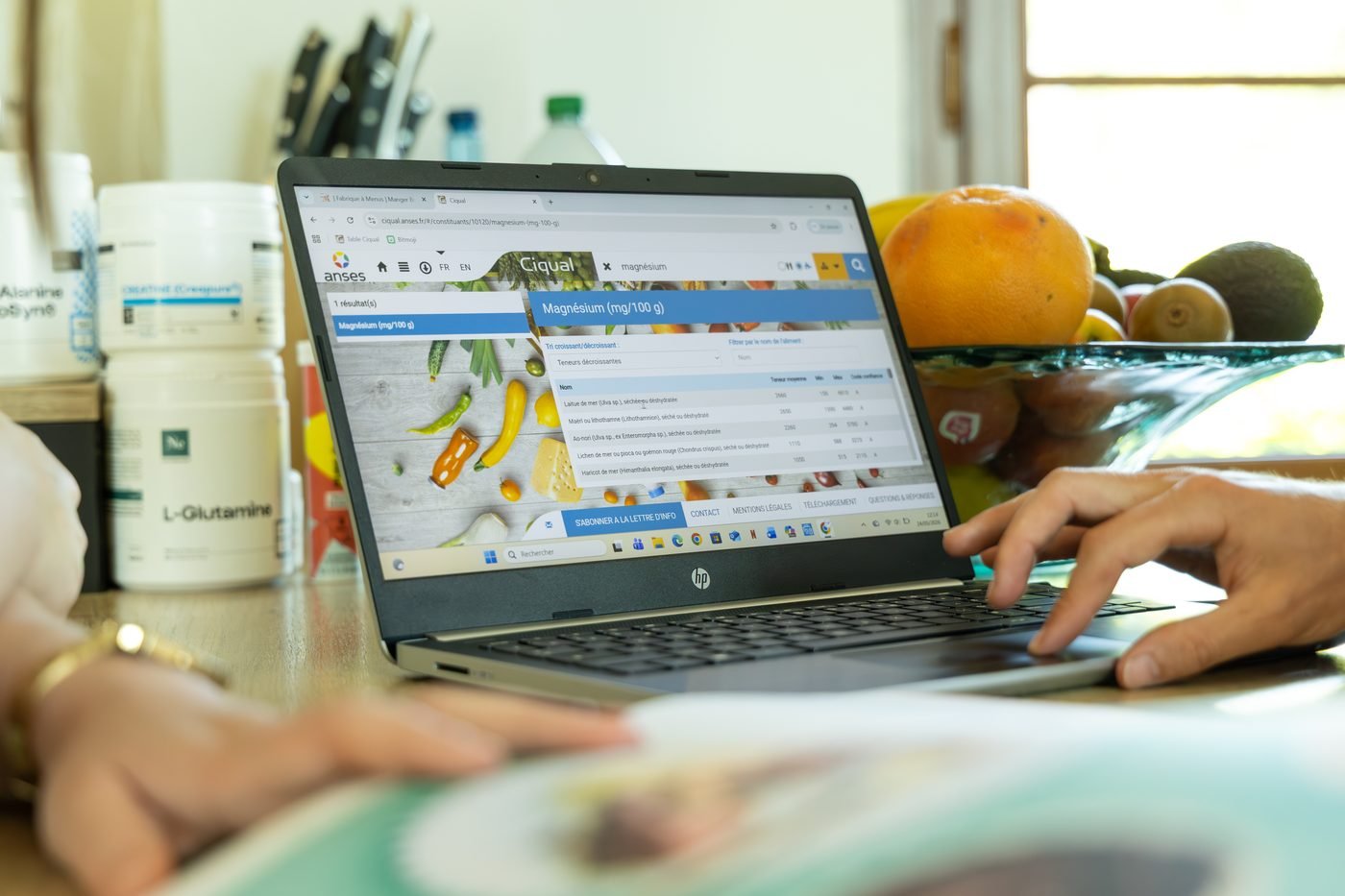 Recherche scientifique en nutrition sportive sur la table CIQUAL de l'ANSES